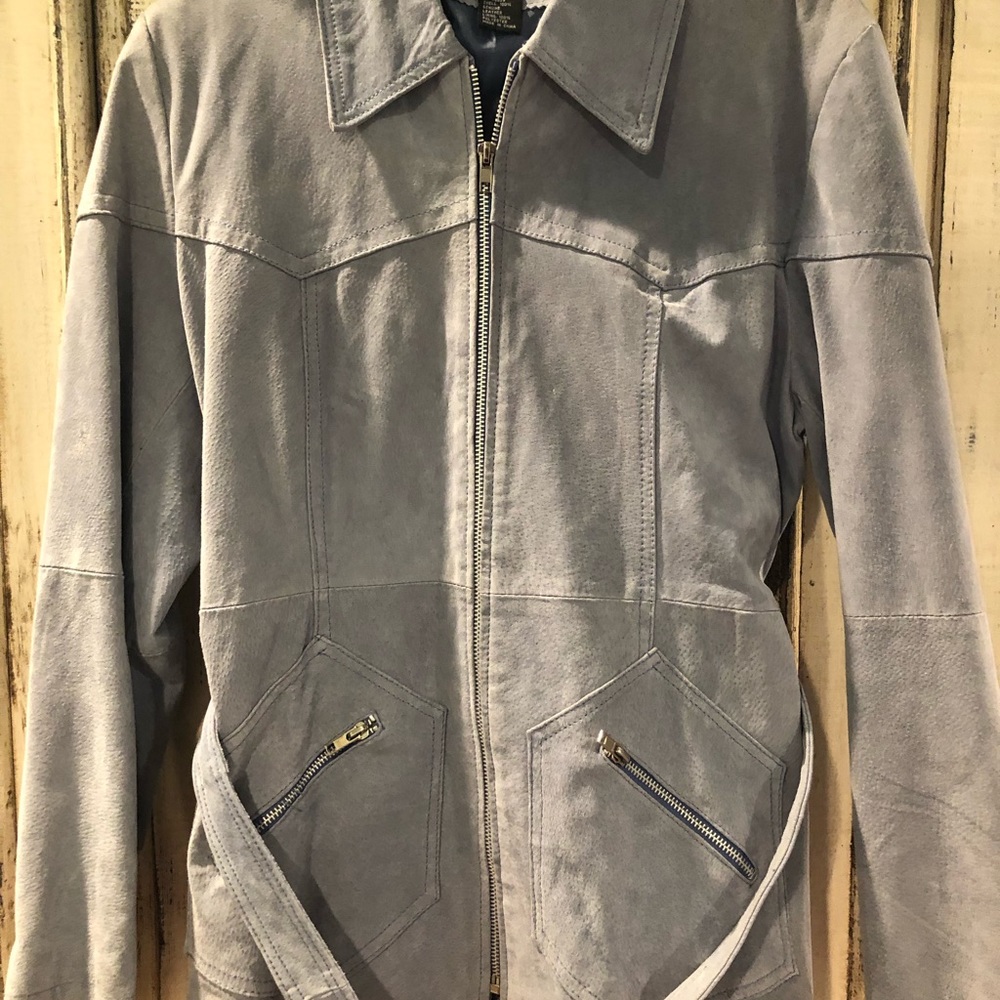Leather jacket blue
